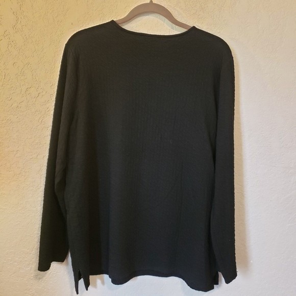 Chicos Size 3 Or XL/16 Black Soft Textured Tunic Metal Grommets - Picture 8 of 13
